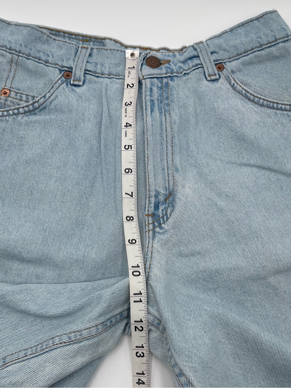 VTG 90s Levis Women’s 950 Sz 11 Relaxed Orange Tab Blue Jean Shorts Jorts USA - Picture 7 of 8